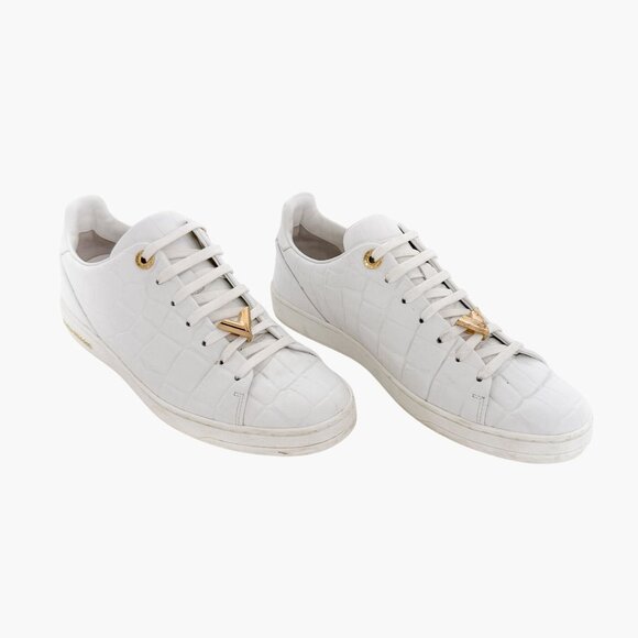 Louis Vuitton Shoes - Louis Vuitton Frontrow Sneakers EU 38.5 US 8.5 White Croc Low Top Tennis Shoes